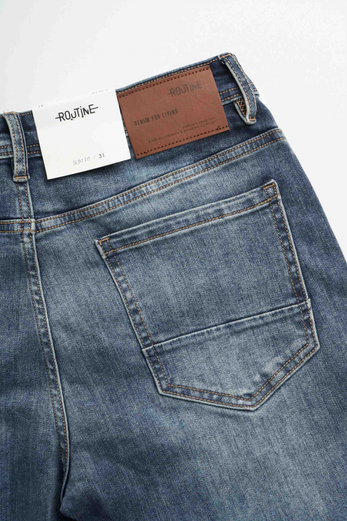 Quần Jean Nam ROUTINE wash Rách Form Slim - 10F22DPA013 | LASTORE MENSWEAR