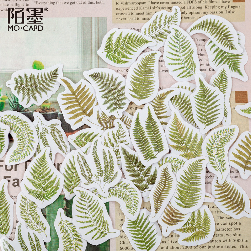 Hộp 46 sticker Lá rừng trang trí sổ tay bullet journal M749