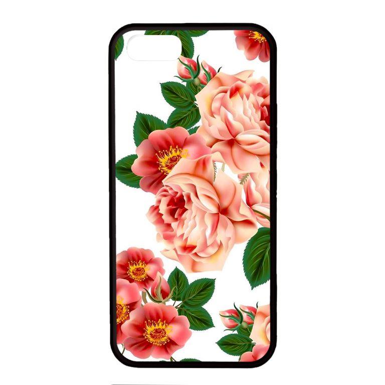 Ốp lưng dành cho Iphone 5s Hoa Nền Trắng 1 - Hàng Chính Hãng