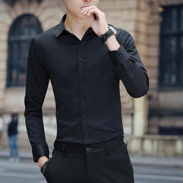 Áo sơ mi tay dài nam nữ cổ V form rộng Unisex Hàn Quốc chất vải Lụa rất đẹp mịn mát co giãn nhẹ - SKM001