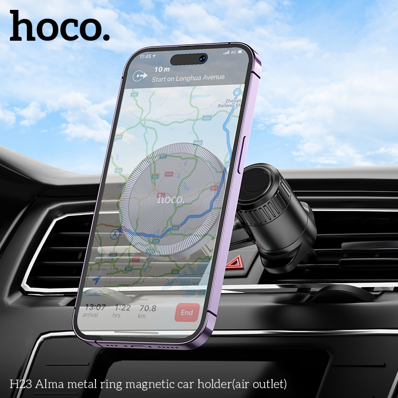 Giá đỡ điện thoại ô tô hít nam châm dùng cho iP 12/ 13/ 14/ 15 series hoco H23 _ hàng chính hãng