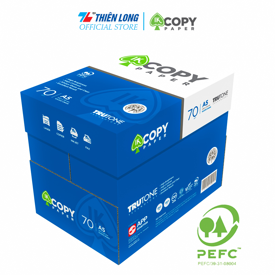 Ream giấy A5 70 gsm IK Copy (500 tờ) - Hàng nhập khẩu Indonesia