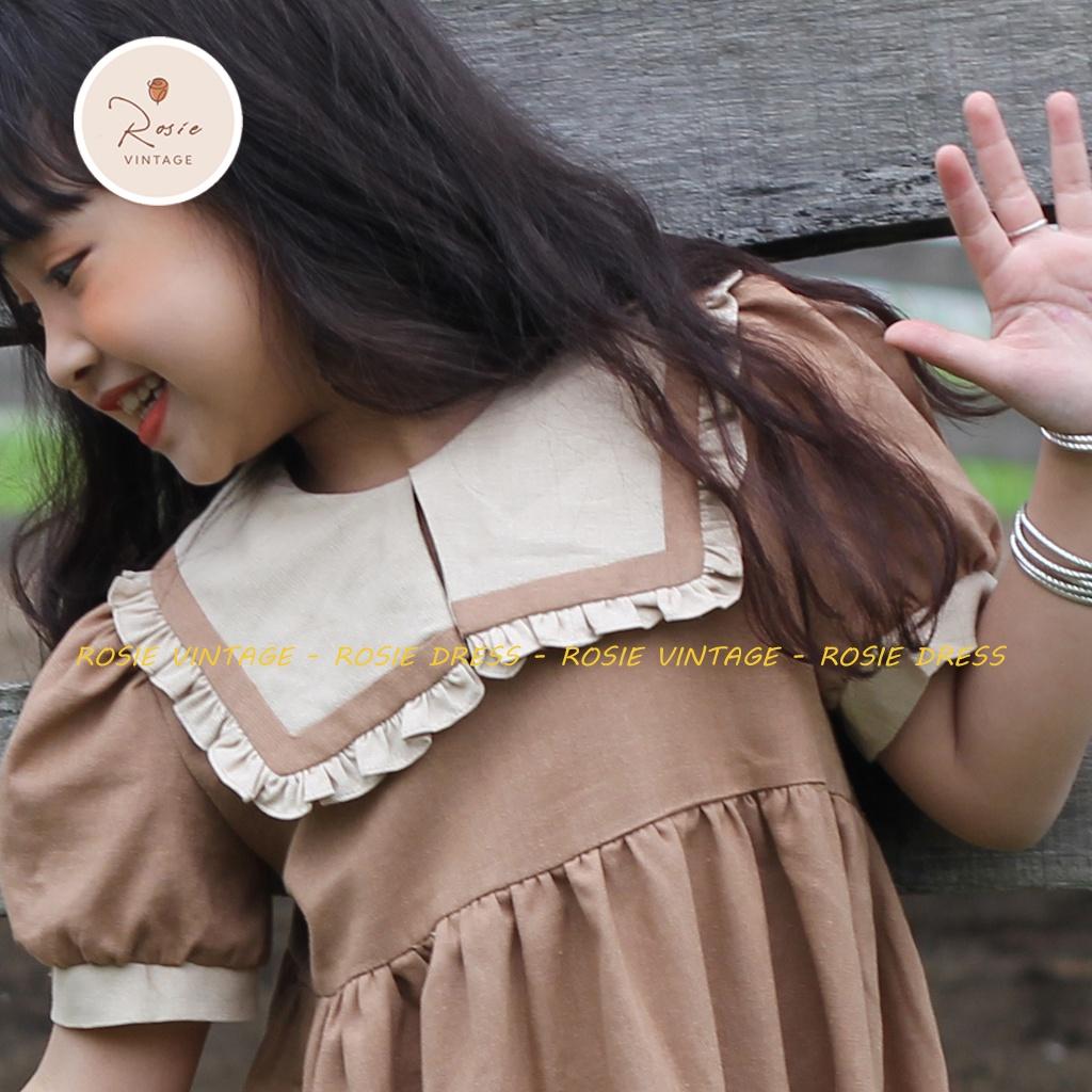 Váy thủy thủ V18, chất vải Linen 100% tự nhiên, thấm hút mồ hôi cực tốt, mặc thoáng mát cho bé gái từ 9 - 36kg