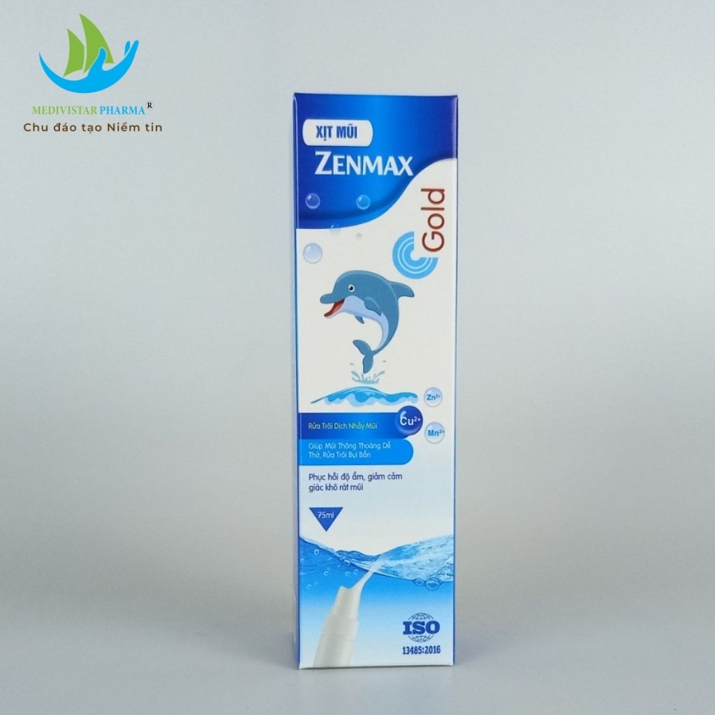 Combo 3 Chai Bình Xịt Mũi Zenmax Gold Giúp Bổ Sung Độ Ẩm, Làm Sạch Và Thông Thoáng Mũi, Thành Phần Tự Nhiên, An Toàn 75ml/Lọ