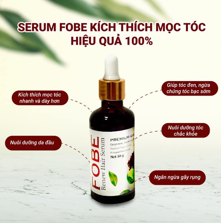 Serum Giúp Đen Tóc Làm Chậm Bạc Tóc Cung Cấp Dưỡng Chất Chân Tóc Fobe Hair 50ml