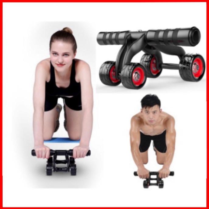 Con lăn tập bụng gym 4 bánh tặng miếng thảm con lăn tập cơ bụng dùng cho cả vđv chuyên nghiệp