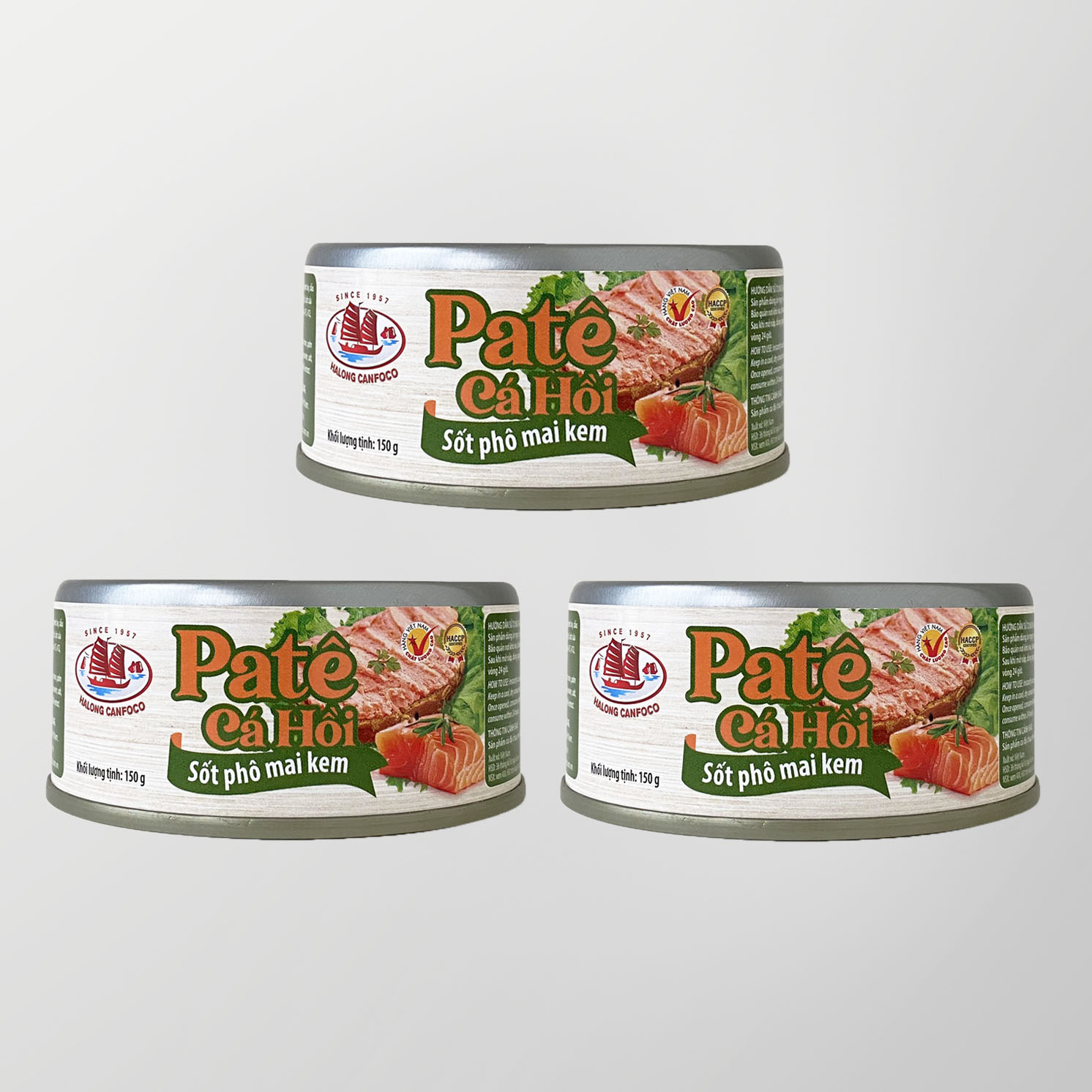 COMBO 3 Pate cá hồi sốt phô mai kem - 150g - Đồ hộp Hạ Long