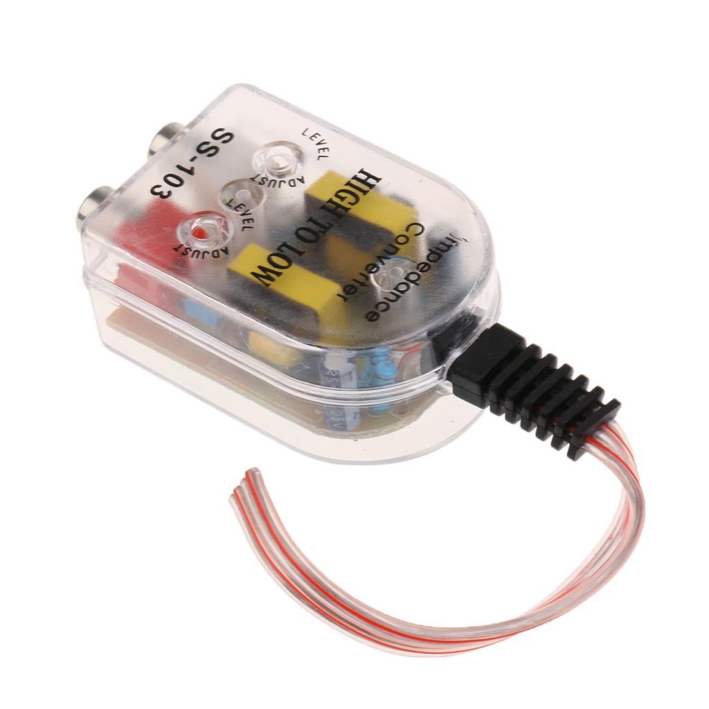 Auto Car High to Low Impedance Converter Adapter Speaker to RCA Line