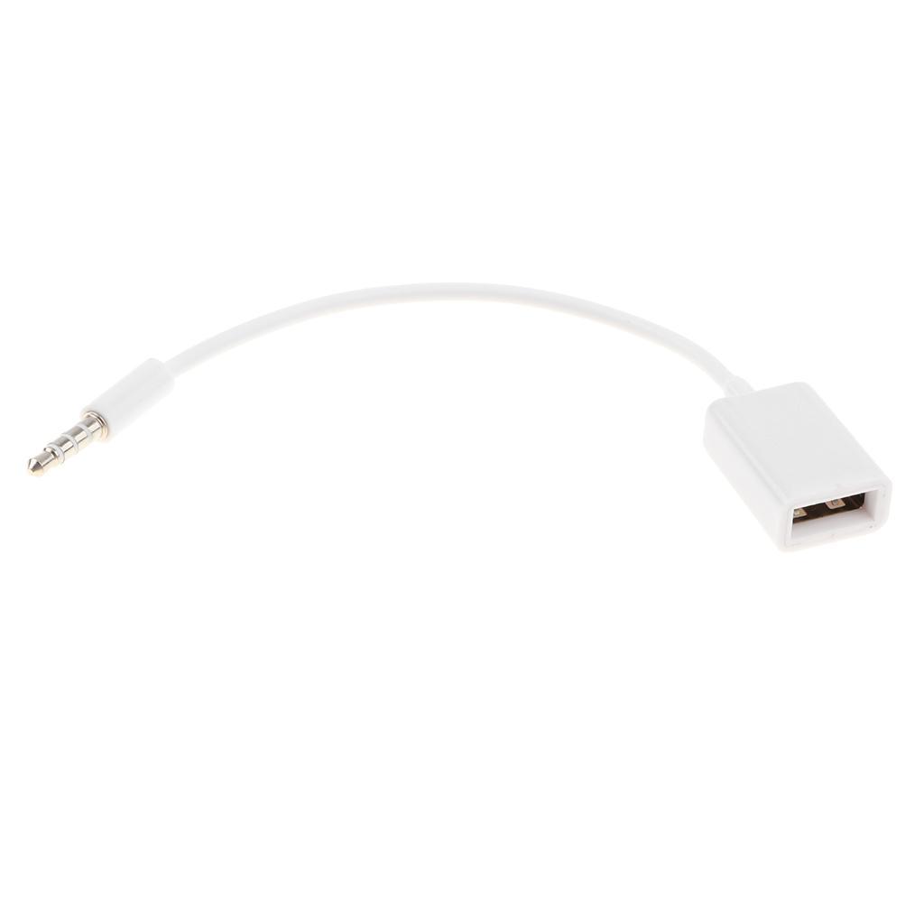 2X AUX 3.5mm Male Audio Jack to USB 2.0 A Female OTG Cable for Music MP3