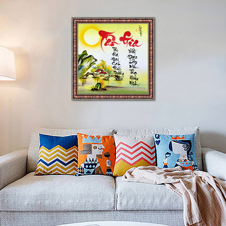 Tranh thư pháp chữ tân gia V36-67