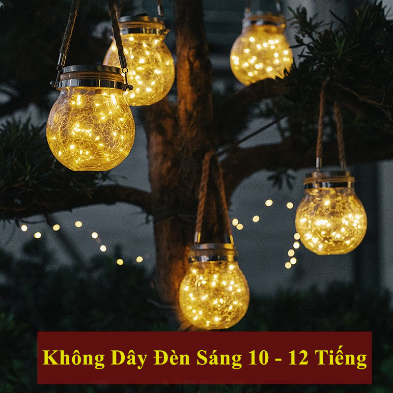 Đèn Led Hủ Thủy Tinh Năng Lượng Mặt Trời Thích Hợp Trang Trí Sinh Nhật Tiệc Cưới Buổi Tiệc