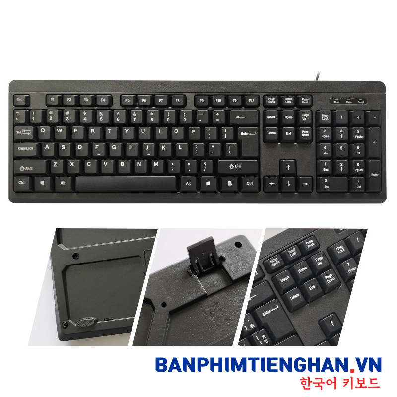 Bàn phím tiếng Hàn có dây TCKB-104 Computer Keyboard - Hàng nhập khẩu