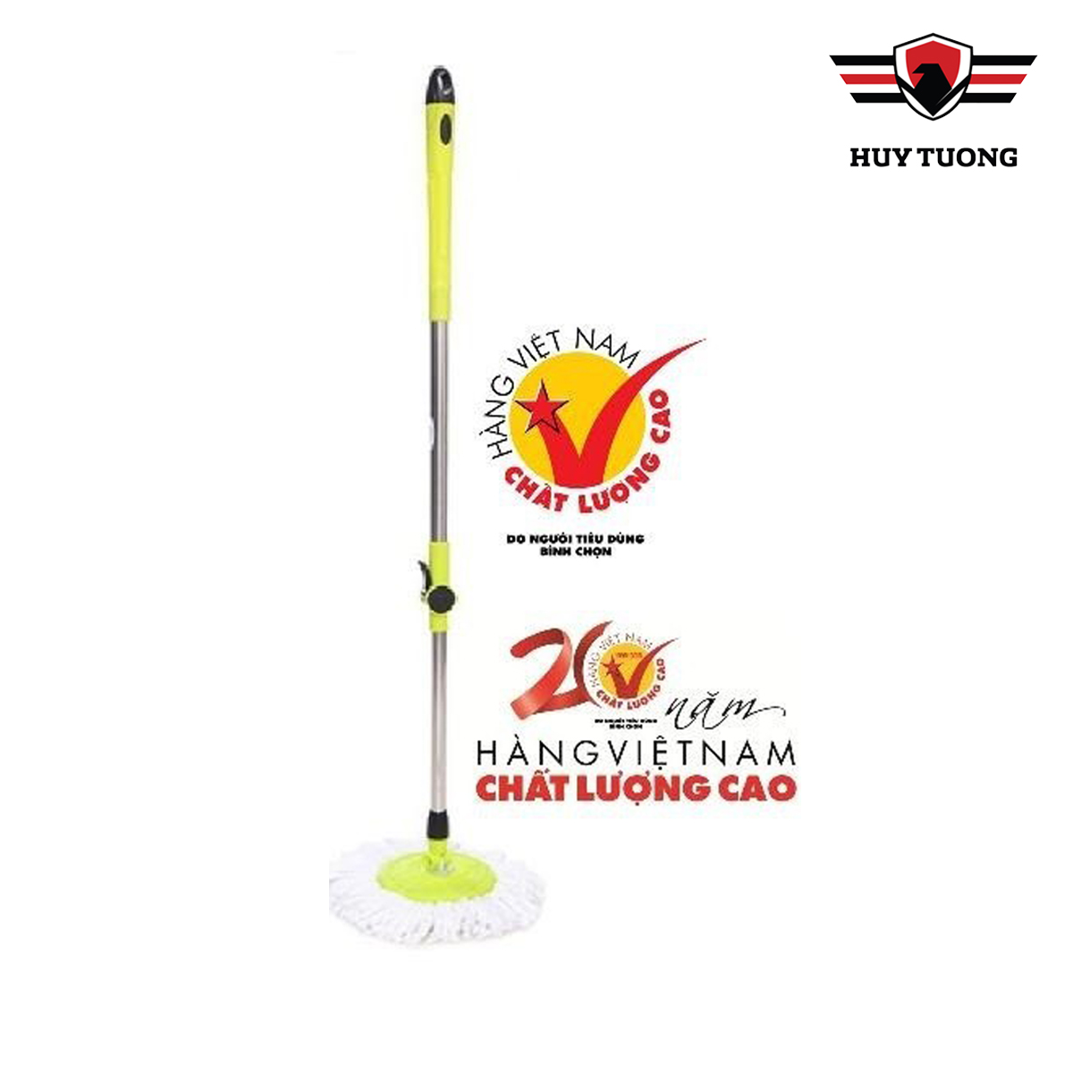 Cây lau nhà 360 độ inox kèm bông lau nhà cao cấp ( Nhiều màu ngẫu nhiên ) - Huy Tưởng