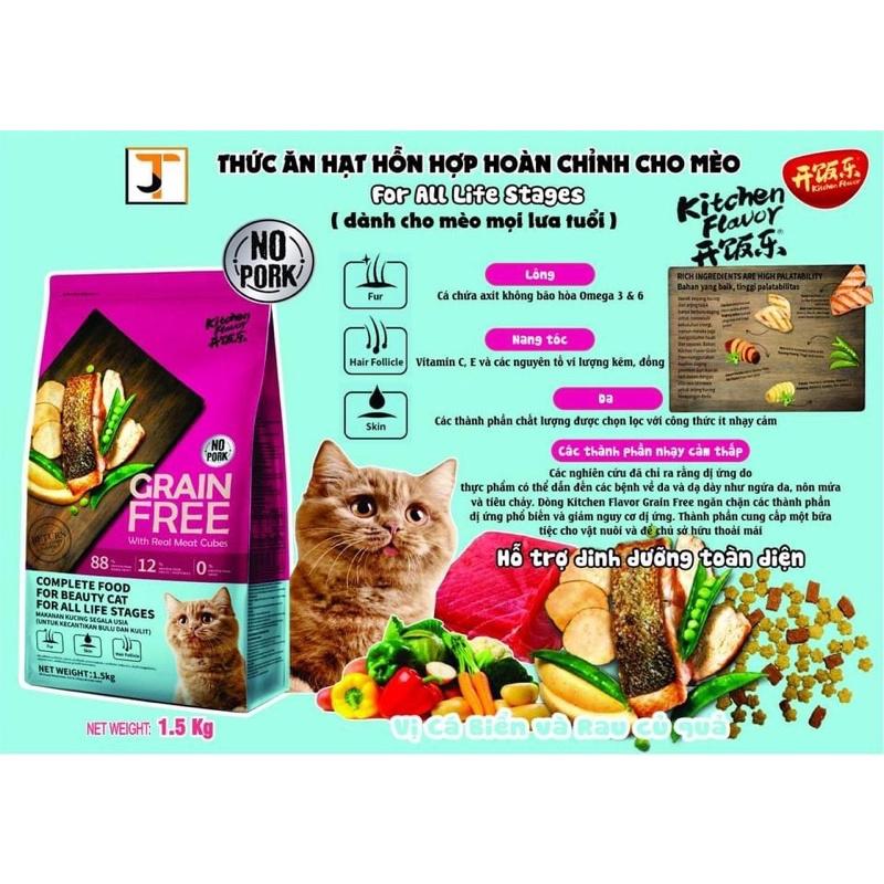 Thức Ăn Hạt Mix Rau Củ Cho Mèo Mọi Lứa Tuổi Grain Free Kitchen Flavor