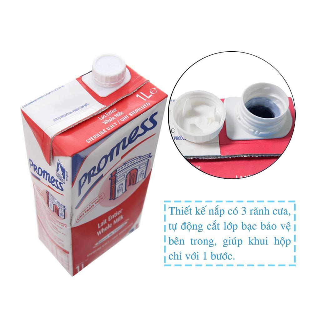 Thùng Sữa Promess Nguyên Kem 1L - Nhập Khẩu Pháp