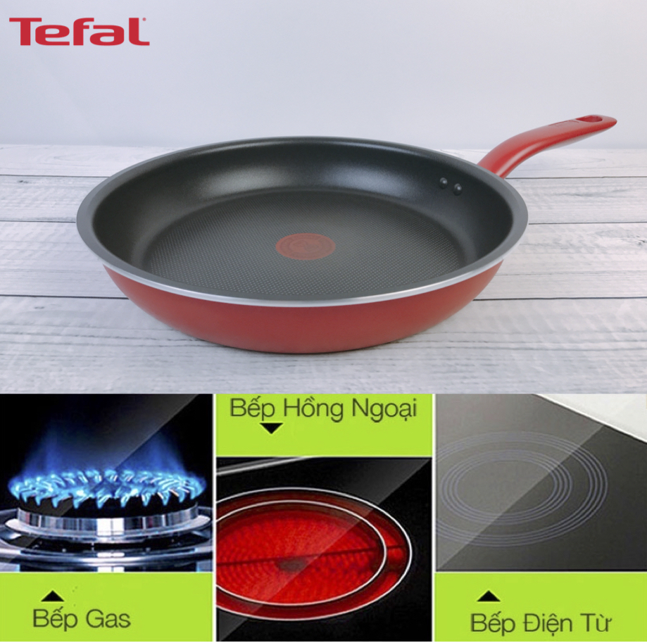 Chảo Lòng Sâu Tefal so chef G1358696 - hàng chính hãng Chiên Xào Tùy Ý Không bị Dính, Sát, An toàn cho Sức Khỏe