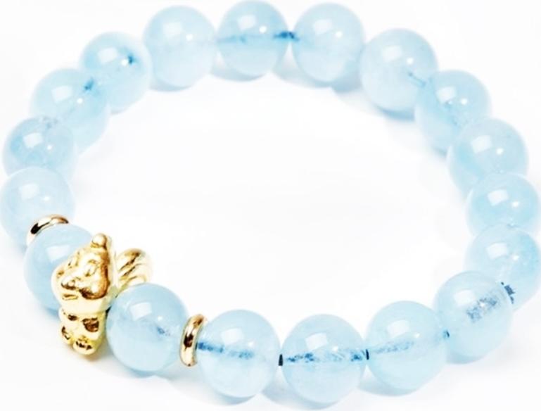 Gembank Lắc Tay Mạng Thủy Tuổi Dậu Đá Aquamarine Tự Nhiên 10MM