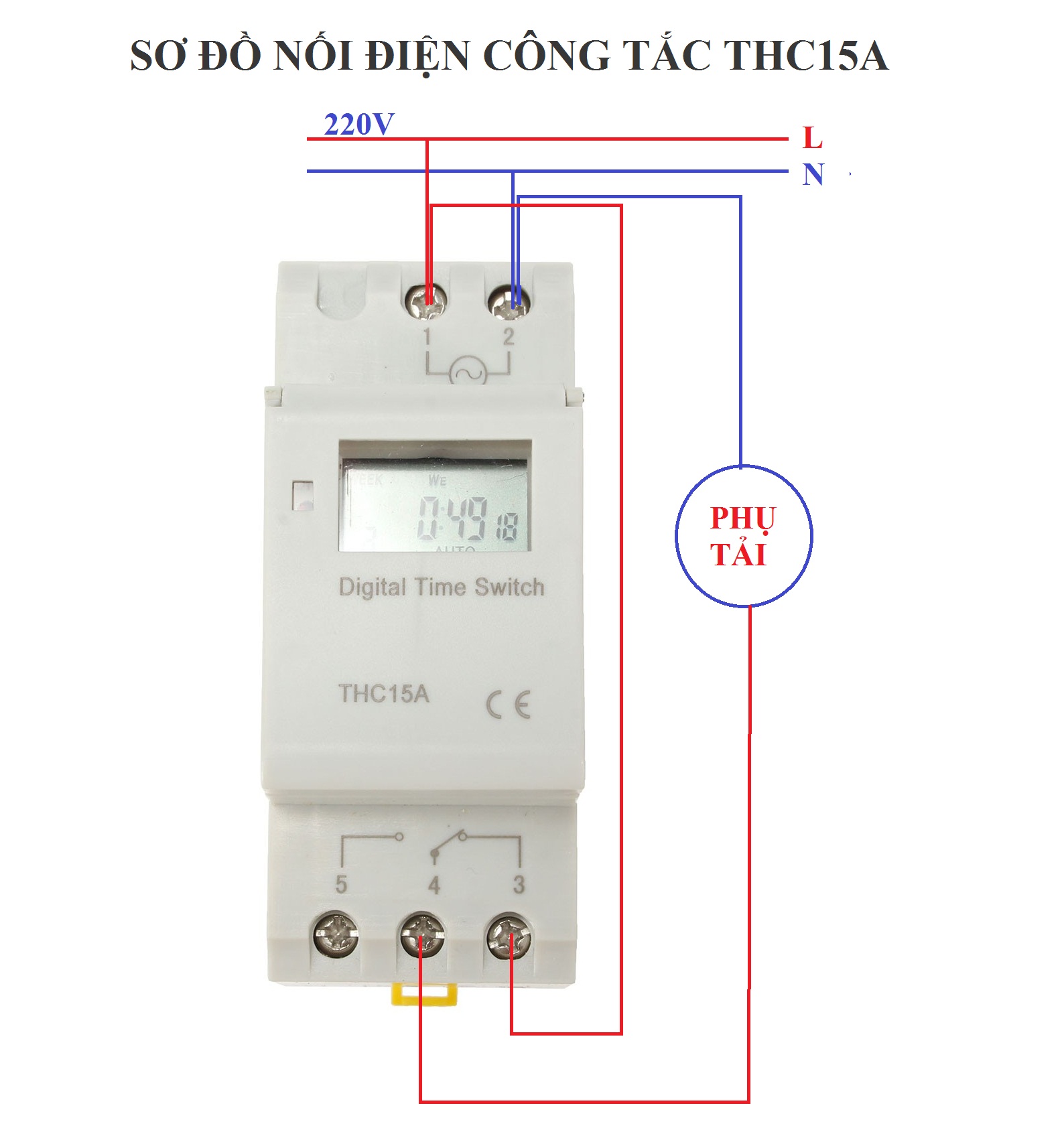 Công tắc hẹn giờ THC15A lập trình điện tử timer hẹn giờ điện tử 17 chương trình