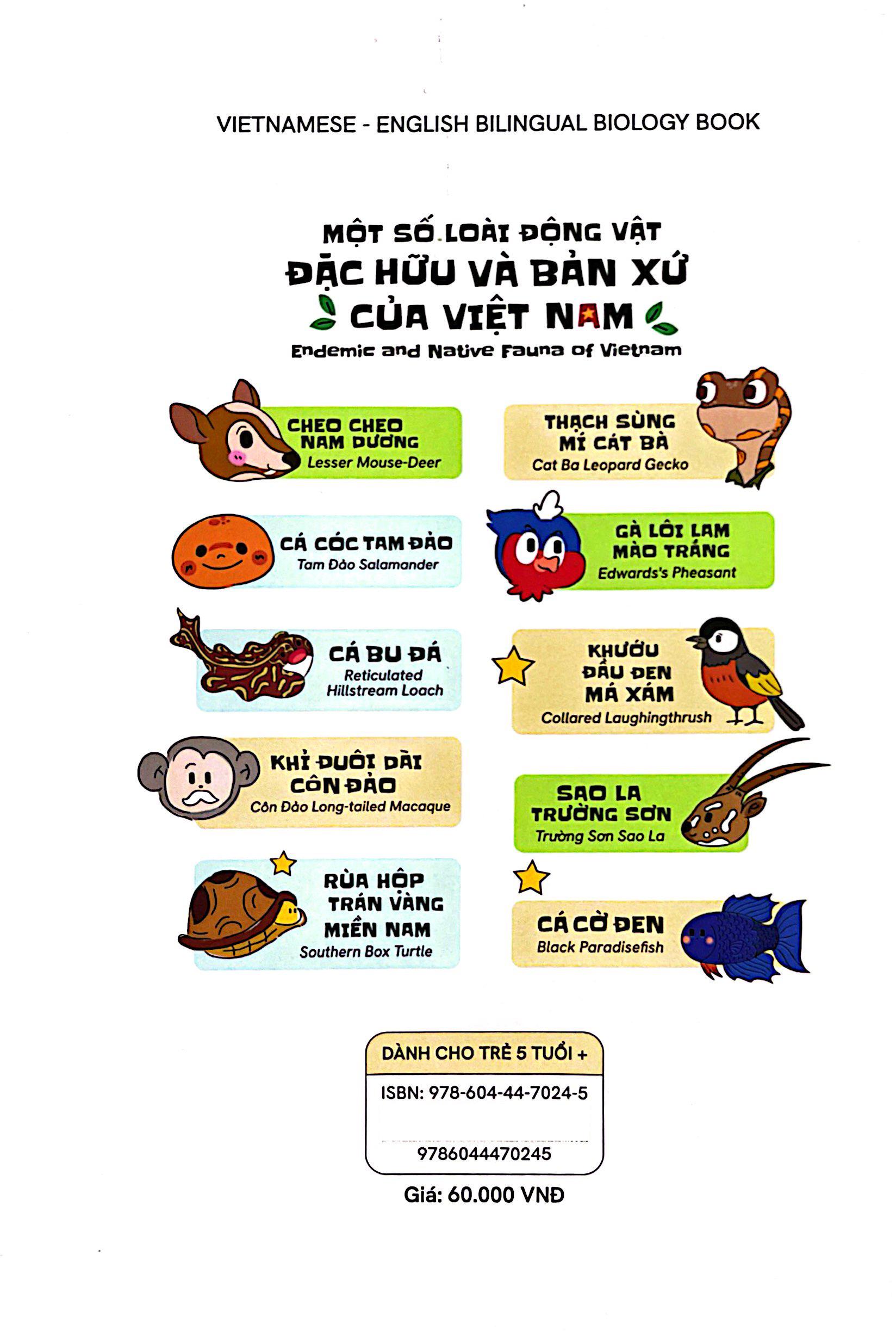 Sách - Một Số Loài Động Vật Đặc Hữu Và Bản Xứ Của Việt Nam - Endemic And Native Fauna Of Vietnam