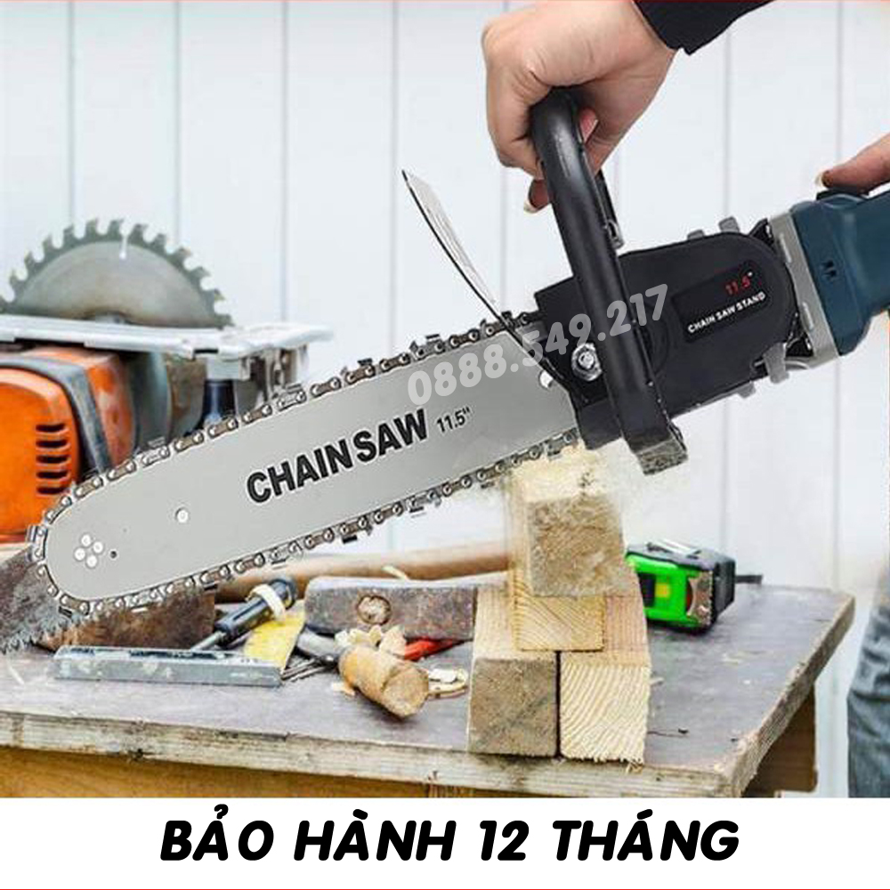 Bộ Cưa Xích Chuyển Đ ổi Gắn Máy Mài Máy Cắt Cầm Tay Kèm Qùa Tặng Dây Xích Dự Phòng Và 3 Đá Cắt Bình Tra Nhớt Tự Động