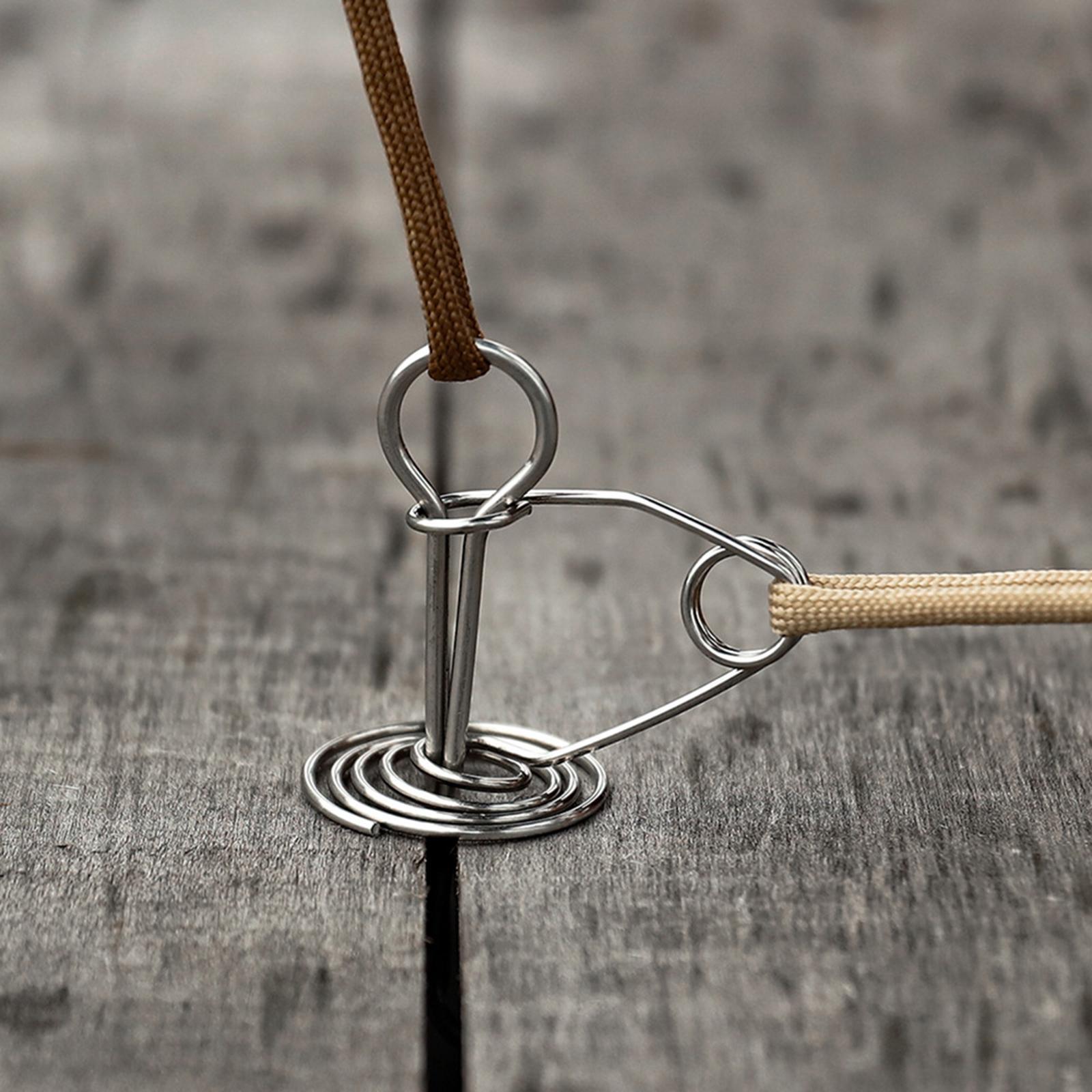 10Pack Deck Tie Down Peg Awning Tent Stakes Cord Adjuster Tensioner Outdoor