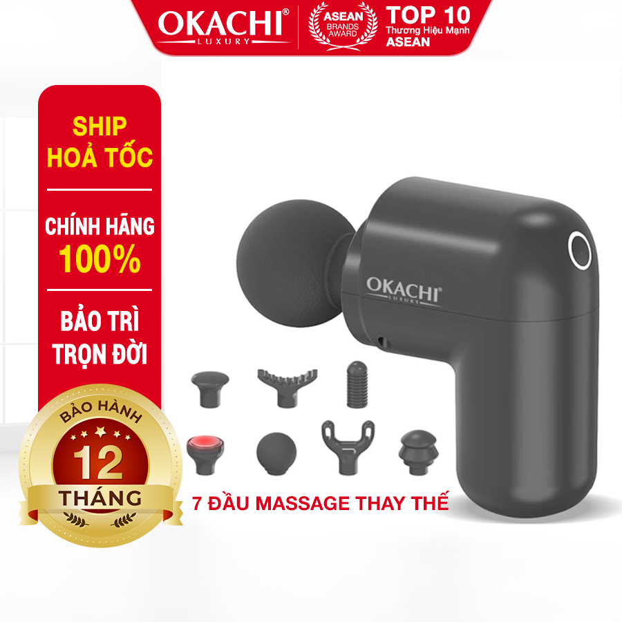 Súng Massage Có Đầu Nóng Okachi JP-G3 Màu Đen