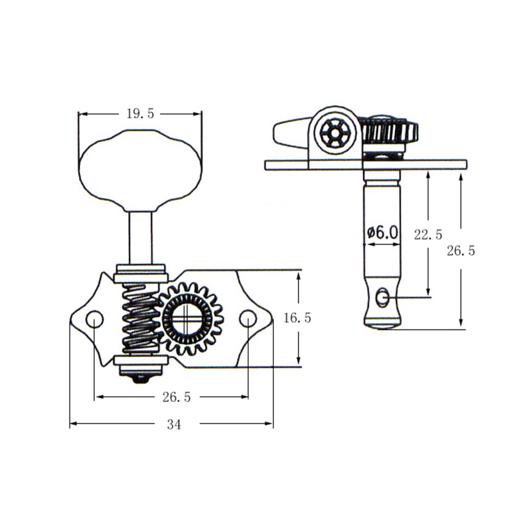 Sunnimix 3R3L Dây Đàn Guitar Acoustic Chỉnh PEG Nút Máy Đầu Thay Thế