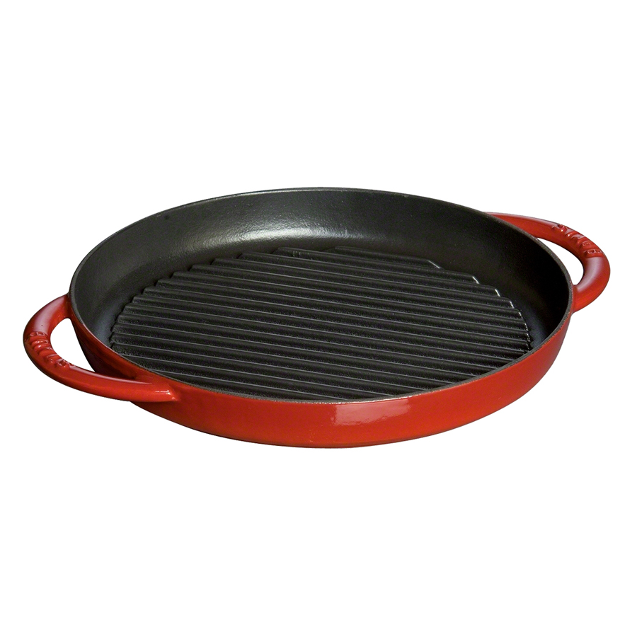 Chảo Gang Nướng Staub – 26cm – Màu Đỏ Cherry