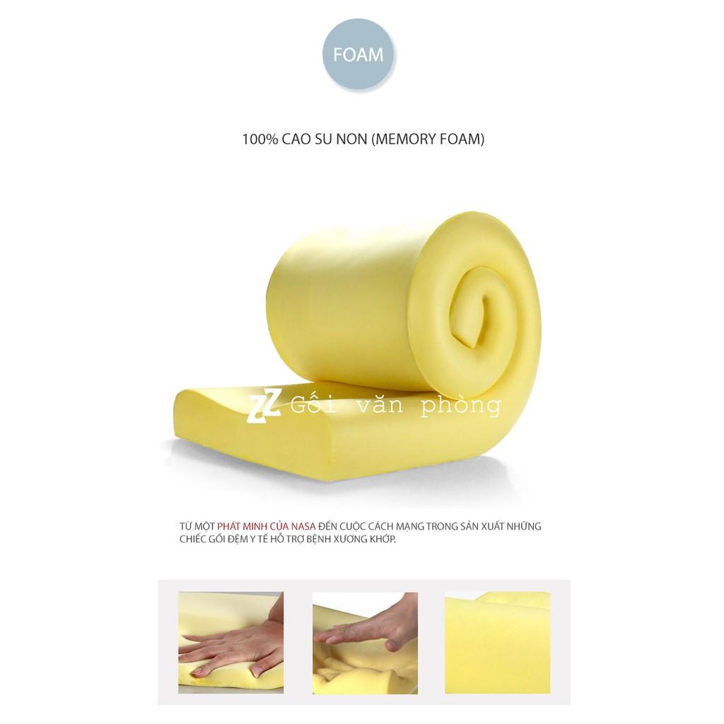 GỐI NGỦ ĐÔI ĐỊNH HÌNH CAO SU NON 1M2 VỎ GẤM ZURI PILLOW GDH-05S CHỐNG ĐAU MỎI VAI GÁY, CẢI THIỆN CHẤT LƯỢNG GIẤC NGỦ