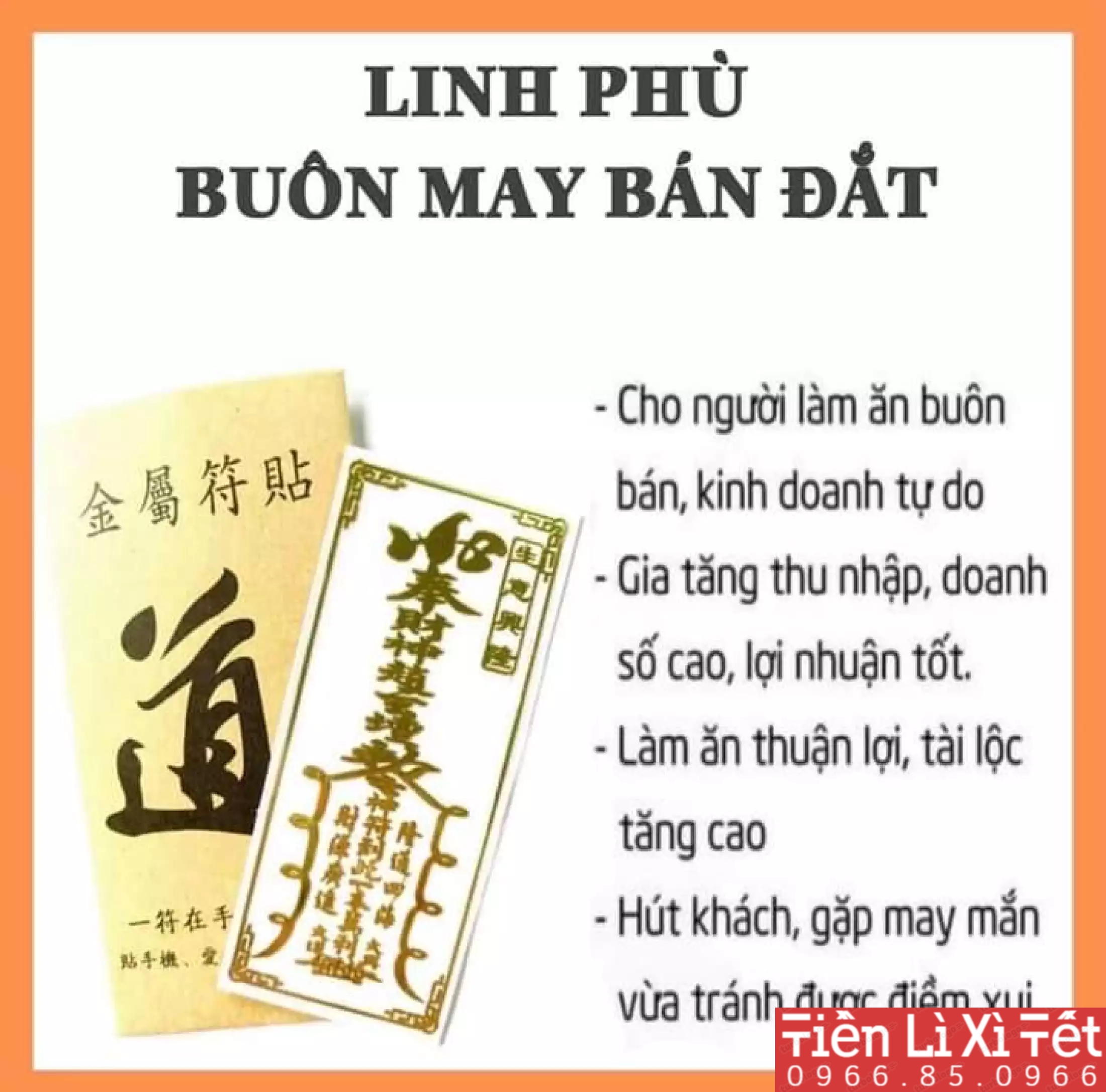 Lá dán Buôn may bán đắt( Đã trì chú, Decal linh phù dán điện thoại- GIÁ SỈ)