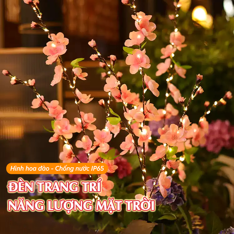 Đèn Trang Trí Năng Lượng Mặt Trời Hoa Đào, Trang Trí Nhà Cửa, Sân Vườn, Công Viên - DA3063