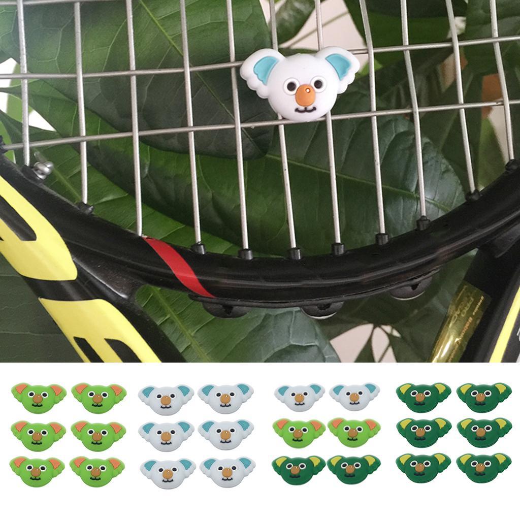 12 Pieces Tennis Racquet Damper Shock Absorber For Tennis Racket Green Gray