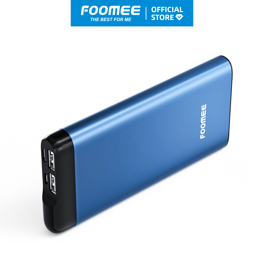 Pin Sạc Dự Phòng 10000mAh FOOMEE AH10s -  Sạc Nhanh 18W Cho Nhiều Thiết Bị - Xanh Dương/Xám - Hàng Chính Hãng