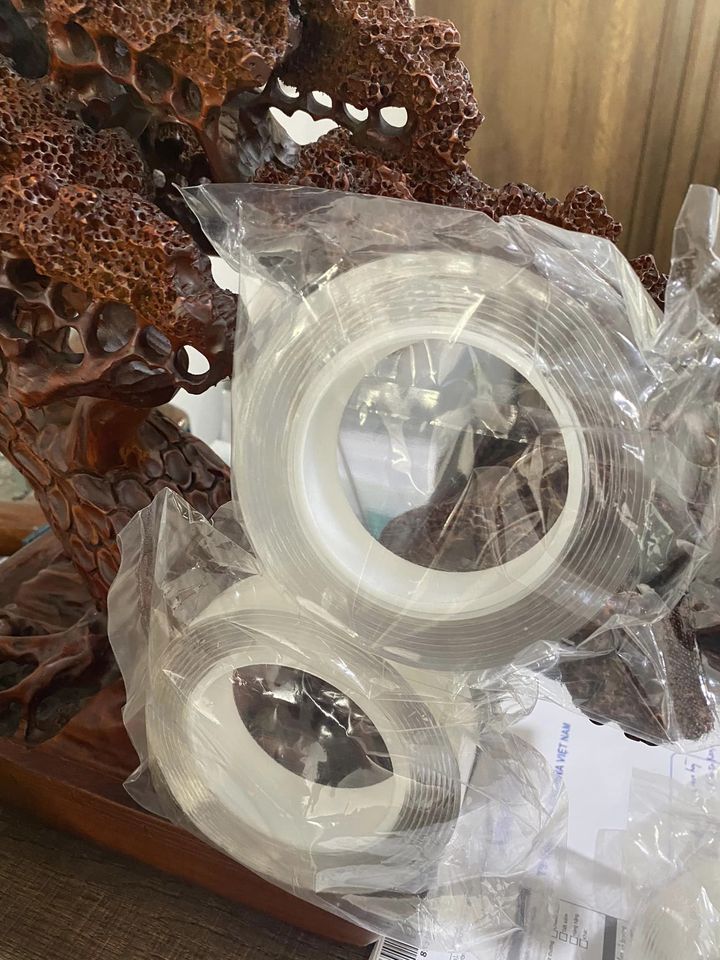 BĂNG KEO TRONG SUỐT ĐA NĂNG 2 MẶT DÍNH, CUỘN 3M, 5M RỘNG 3CM - HÀNG NHẬP KHẨU
