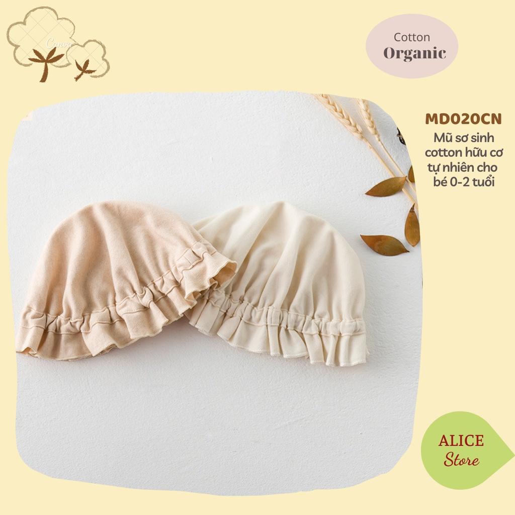 Mũ cho bé gái 0-2 tuổi mũ beanie trùm đầu ORGANIC 100% COTTON HỮU CƠ TỰ NHIÊN cực kỳ xinh xắn