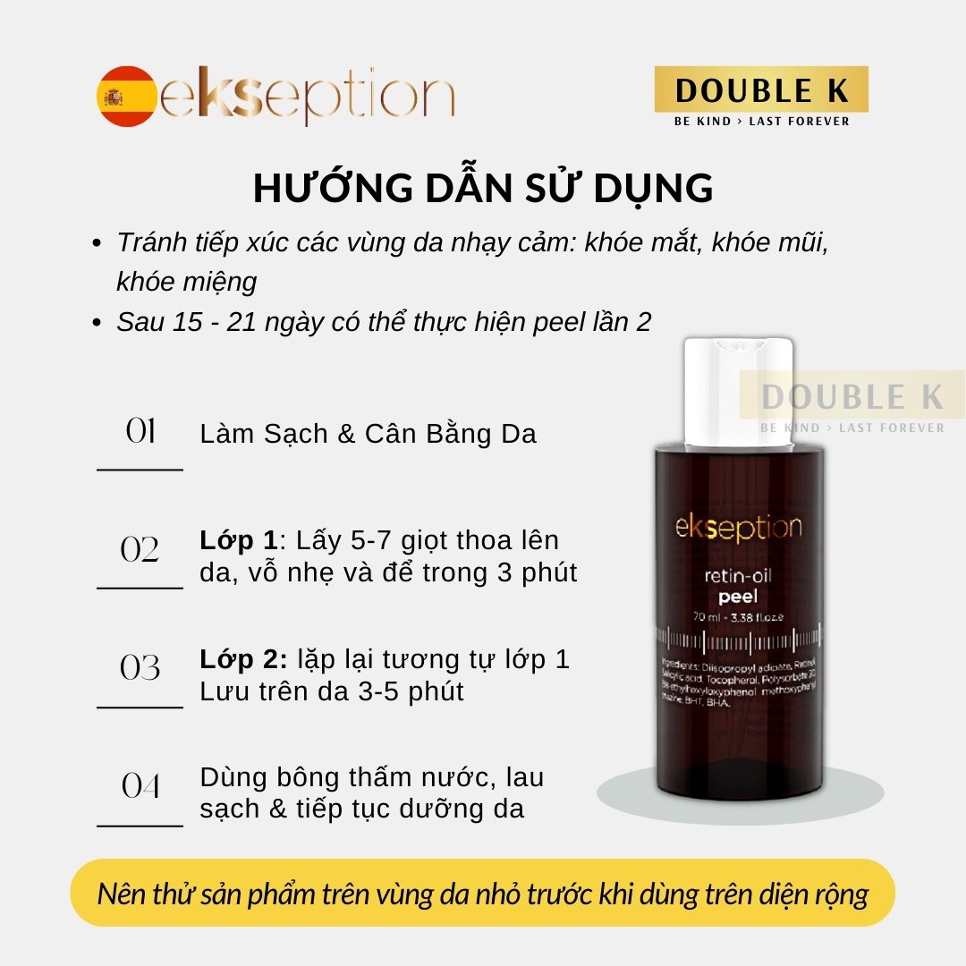 ekseption Retin-Oil Peel - Cải Thiện Tình Trạng Lão Hóa, Nếp Nhăn; Da Sáng Đều Màu, Ngừa Mụn - Double K