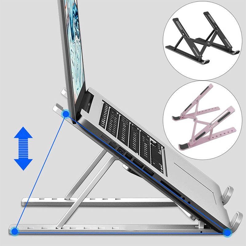 Giá đỡ tản nhiệt nhựa cho laptop, ipad có thể điều chỉnh, gấp gọn -3 màu