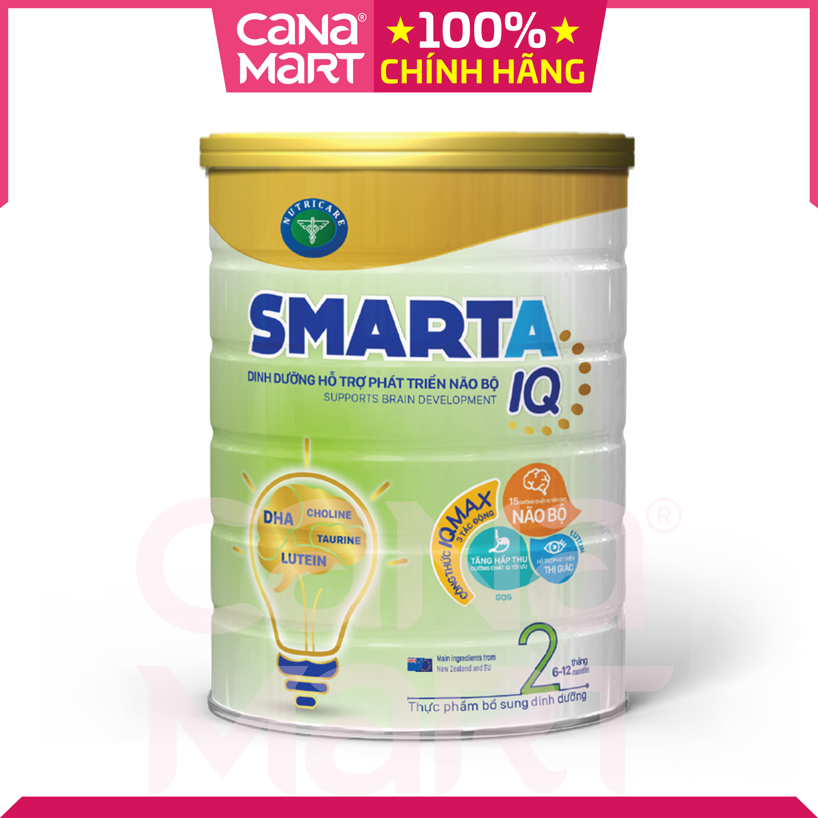 Sữa bột tốt cho bé Nutricare Smarta IQ 2 phát triển trí não cho bé, tăng cường sức đề kháng, giảm táo bón 6-12 tháng (400g)