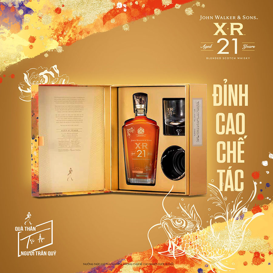 Rượu John Walker &amp; Sons XR aged 21 years Blended Scotch Whisky 40% 750ml - Hộp quà