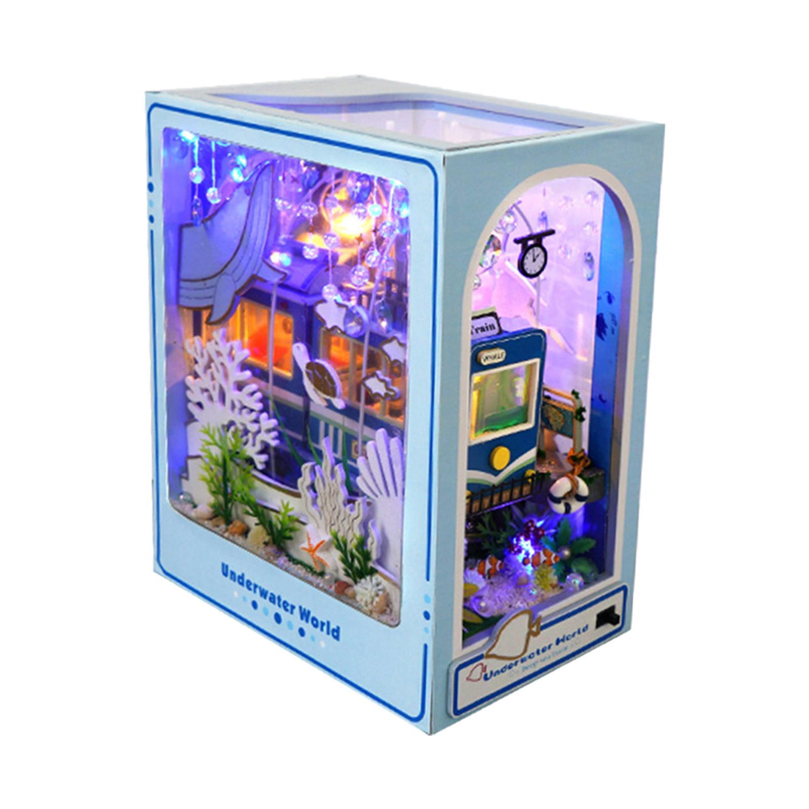 DIY Wooden Miniature Dollhouse Kits for Boys Girls Creative Book Stand Model