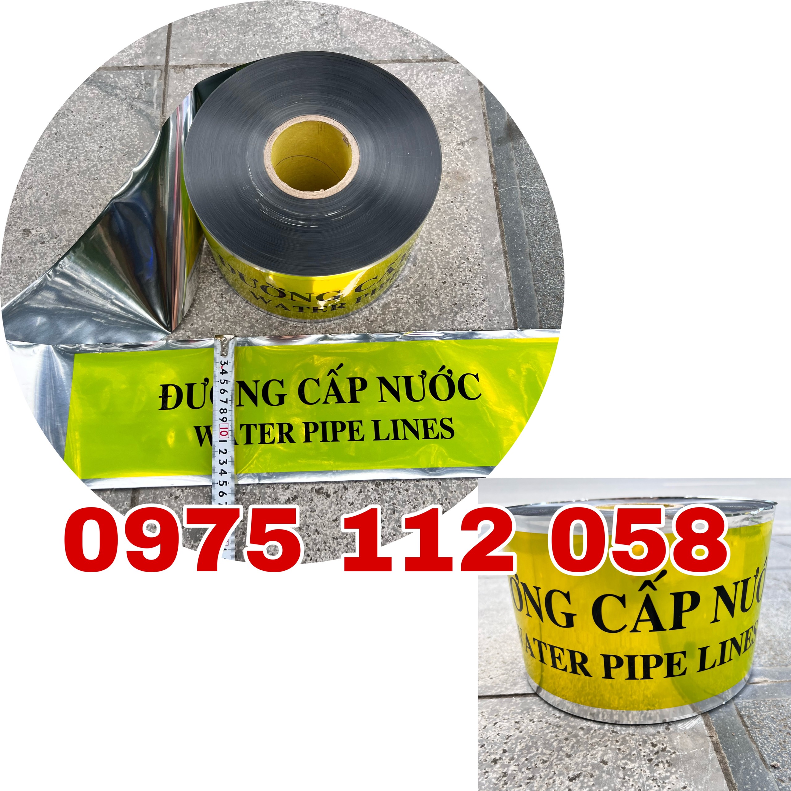 Băng cảnh báo đường ống nước ngầm phía dưới