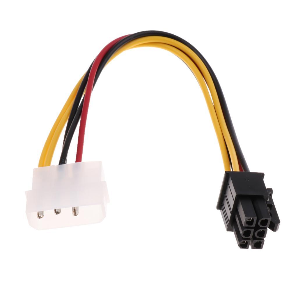 4-pin to 6-pin PCIE Y Splitter Sleeved Extension Power Cable Modding Cord