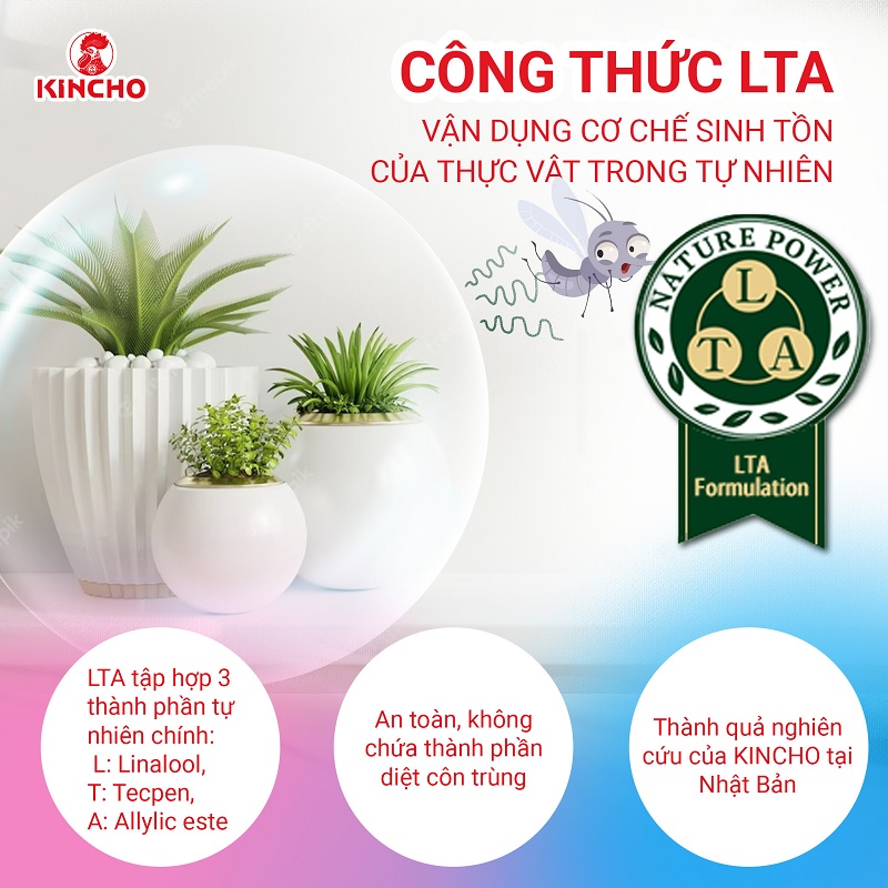 Dung dịch làm thơm phòng và đuổi muỗi KINCHO 400ml sử dụng được 180 ngày (Hương hoa hồng)