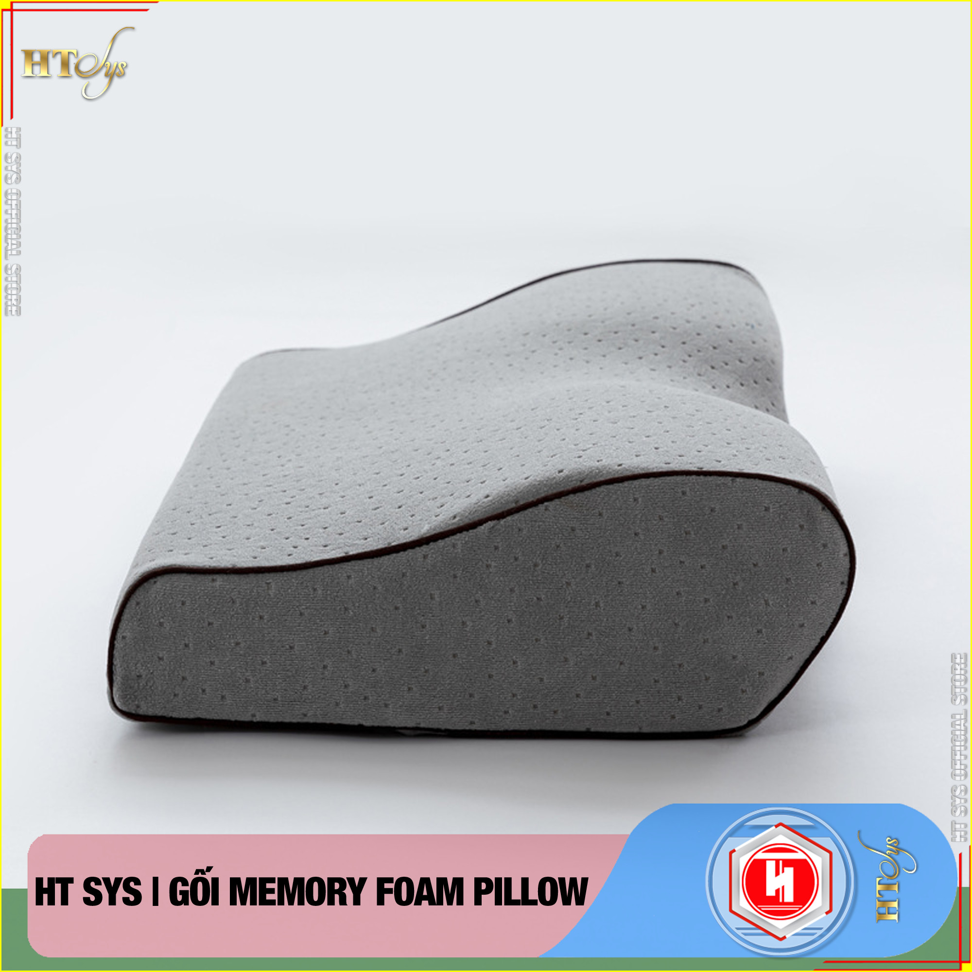 Gối Ngủ Cao Su Non Memory Foam Pillow HT SYS - Vạn Phúc - Gối Ngủ Trị Liệu - 50cmx30cm - Đem đến những giấc mơ tuyệt đẹp