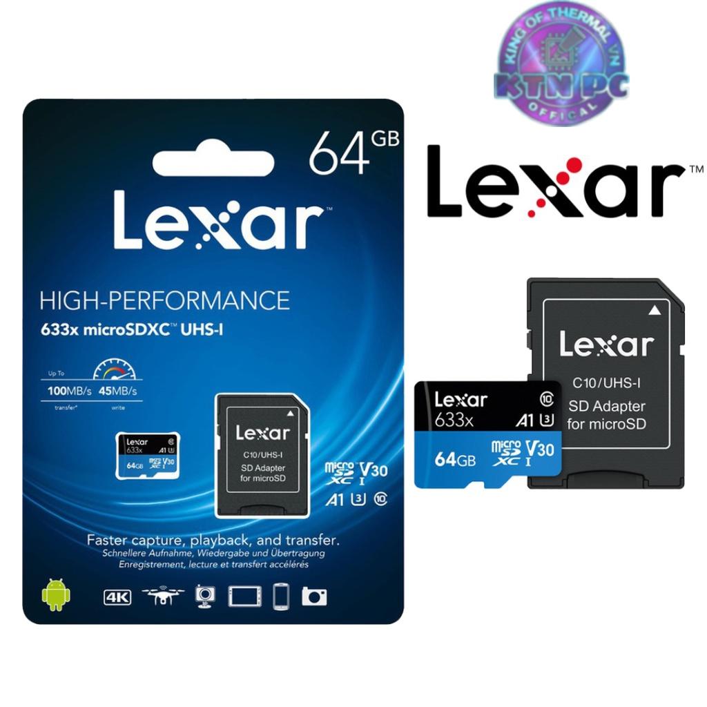 Thẻ Nhớ Micro SD Lexar 64GB UHS-I 633x U3 100Mbs Video 4k