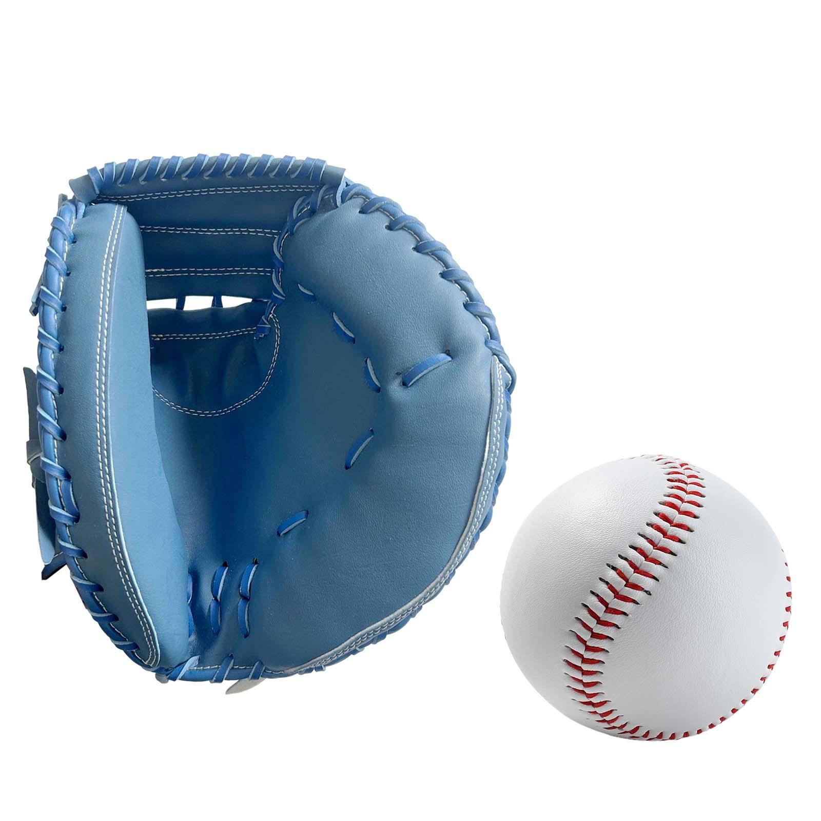 Baseball Catcher Gloves PU with Baseball Ball Teeball Glove Men Women Unisex