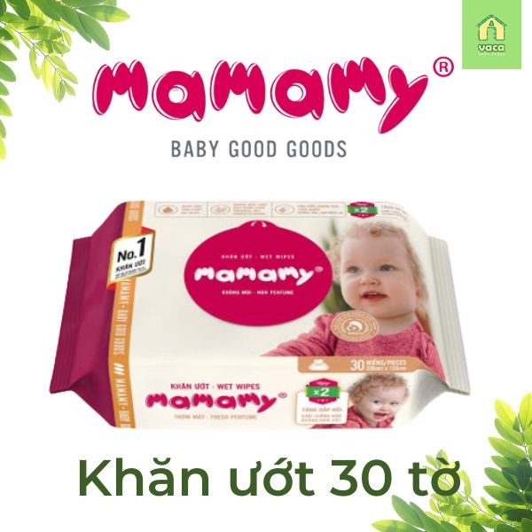 (Giá tốt) Khăn ướt Mamamy có hương/ không hương 30 tờ tiện mang đi