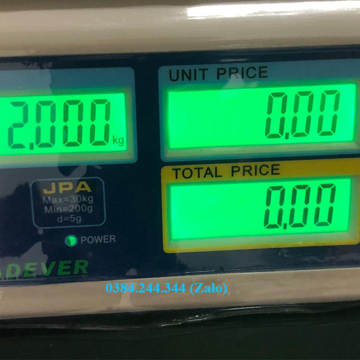 Cân điện tử tính tiền bán hàng cao cấp Jadever JPA mức cân tối đa 30kg, ghi nhớ và gọi nhanh 5 giá bán chính bằng phím