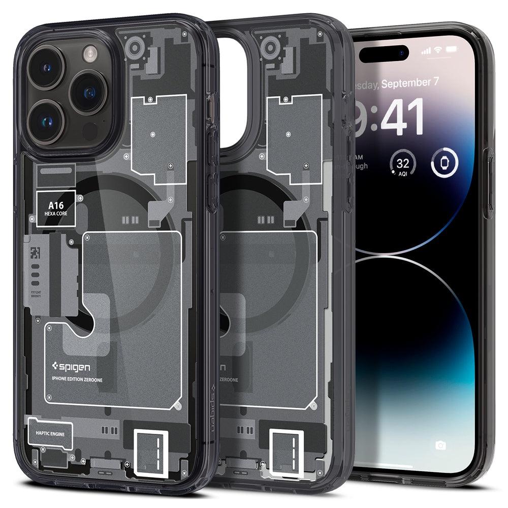 Ốp lưng SPIGEN Ultra Hybrid Zero One for iPhone 14 Pro/ 14 Pro Max hoạ tiết in lên các bảng mạch bên trong điện thoại Hàng Chính Hãng