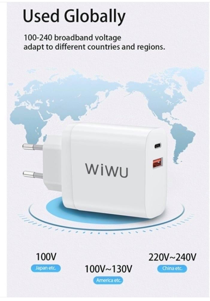 Củ Sạc WiWu Comet 30W Power Adapter PQ305C Hỗ Trợ Sạc Hai Thiết Bị Cùng Lúc, Tích Hợp Chíp Sạc Thông Minh - Hàng Chính Hãng